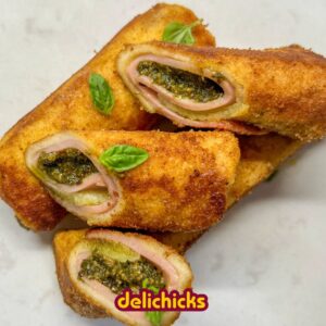 Rollitos de mortadela, pesto y mozzarella